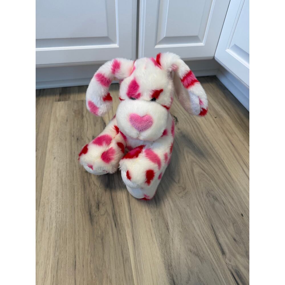 Build A Bear Hearts Fur You Valentine Love Puppy Dog Plush 12'' White Red Pink
